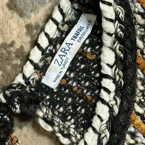 ZARA Chemise Woven Tweed Style Dress Size SM - Picture 5 of 5